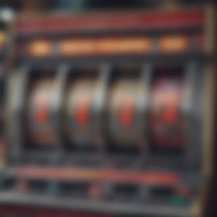 Close-up of an exciting slot machine