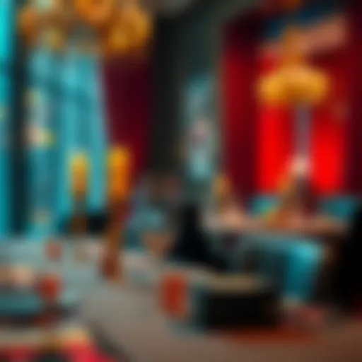 Elegant casino night table setting with stylish decor