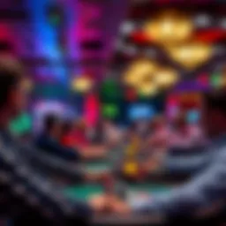 A vibrant casino tournament setup showcasing players engaged in competition