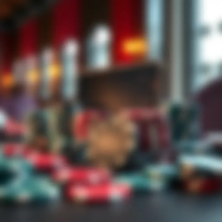 An elegant display of a complete metal poker chip set with accessories