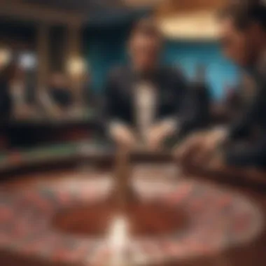 Strategic Betting at the Roulette Table Player placing bets on a roulette table