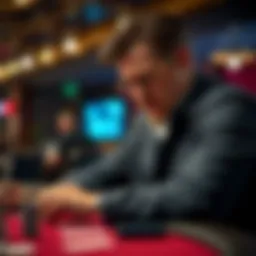 A contemplative player analyzing poker odds