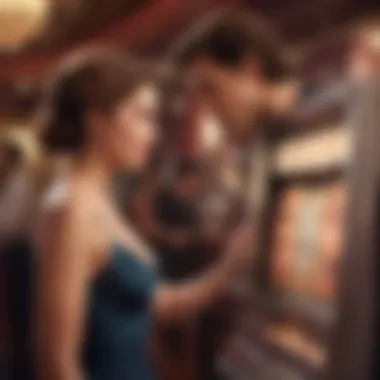 Illustration of a player engaging with the Dirty Dancing Slot Machine in a casino.