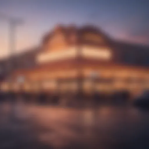 The exterior of a prominent casino on Rockaway Boulevard, showcasing its vibrant atmosphere.