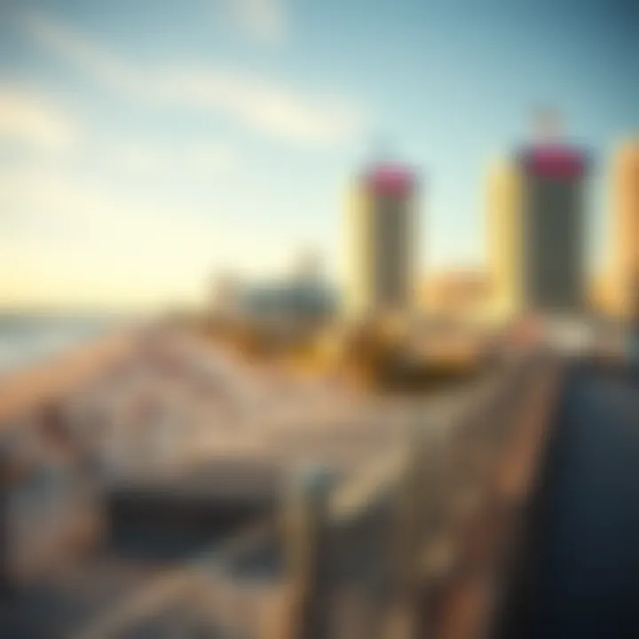 Beachside Beauty Near Atlantic City Casinos Relaxing beachside view near Atlantic City's casinos, inviting visitors