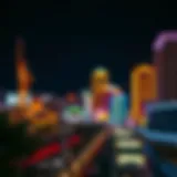 A panoramic view of Atlantic City's iconic casinos illuminated at night