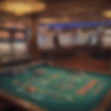 Close-up of gaming tables featuring popular card games and slot machines in a Puyallup casino