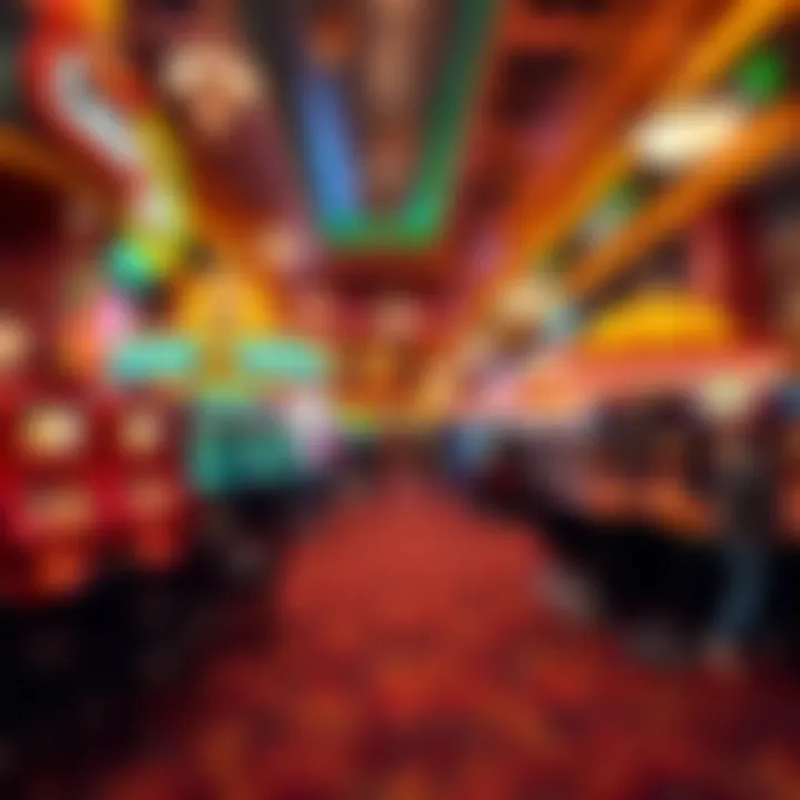 An overview of a bustling casino with various attractions