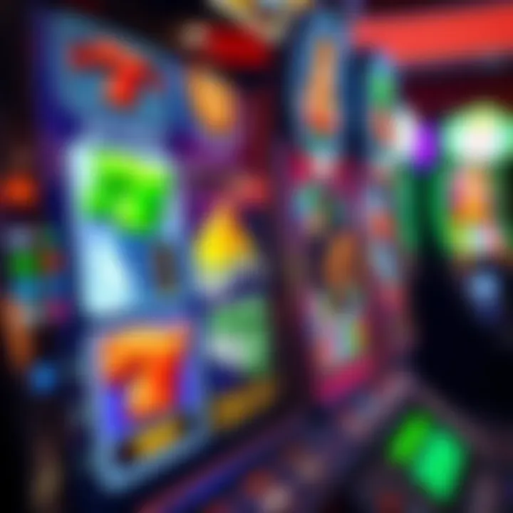 Close-up view of a game screen showcasing unique features of a Konami slot machine.