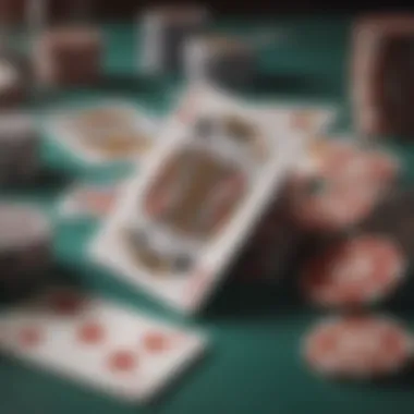 Close-up of playing cards and chips