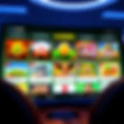 Illustration of a digital casino interface showcasing various free-to-play games.