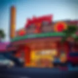 Exterior view of Johnny Z Casino showcasing its vibrant signage