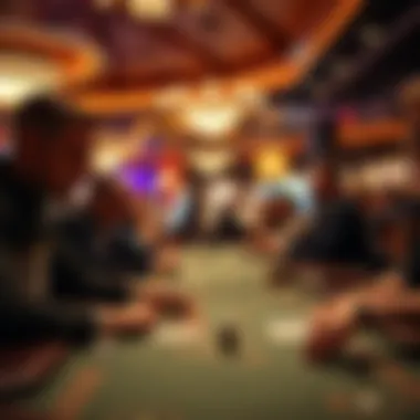 Engaging Atmosphere at a Gaming Table A lively gaming table demonstrating the social experience within the casino