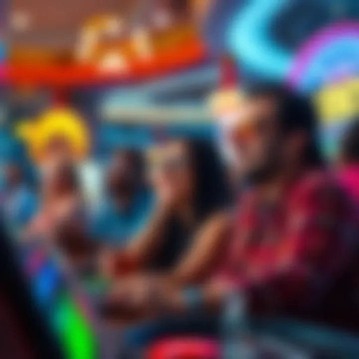 Diverse player demographics enjoying slot game