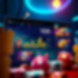 A vibrant illustration of an online casino dashboard showcasing various no deposit offers.