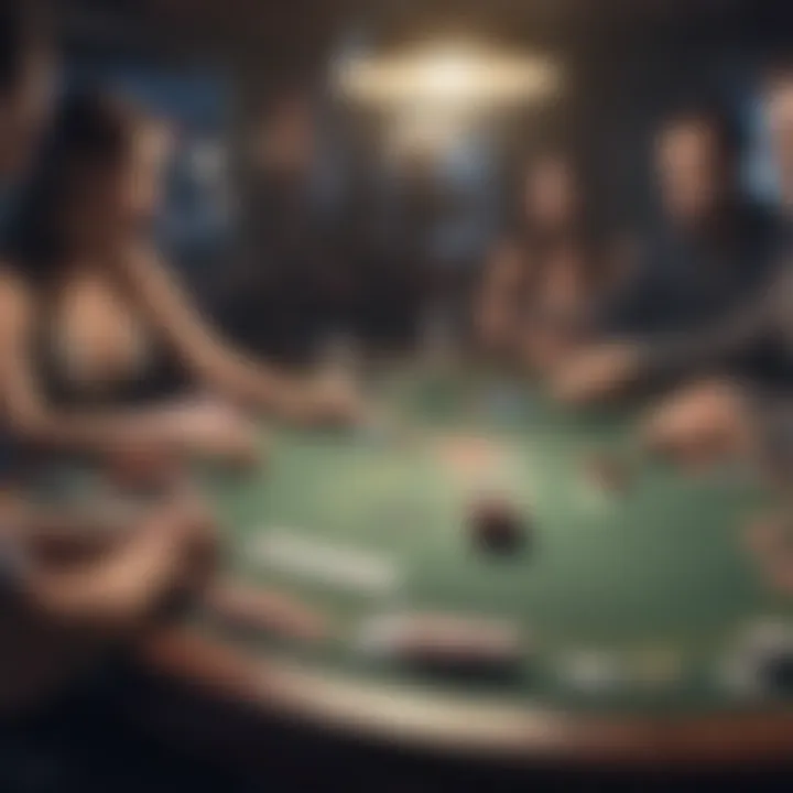 A strategic poker table featuring intense gameplay.