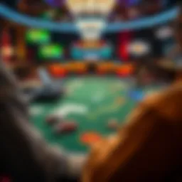 A vibrant online poker table showcasing various game layouts