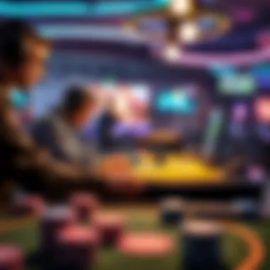 A futuristic representation of technology enhancing online poker gaming