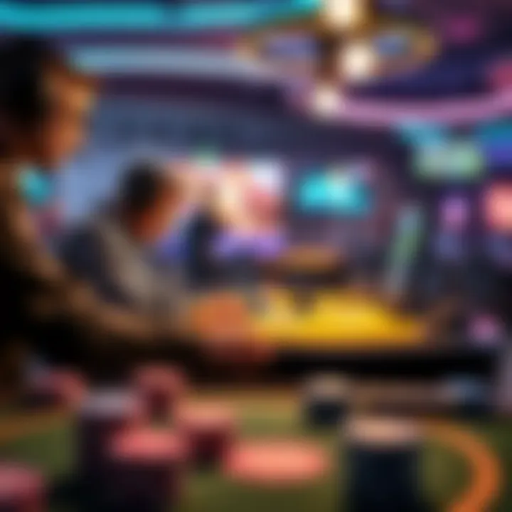 A futuristic representation of technology enhancing online poker gaming