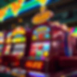 Vibrant slot machine display showcasing various symbols