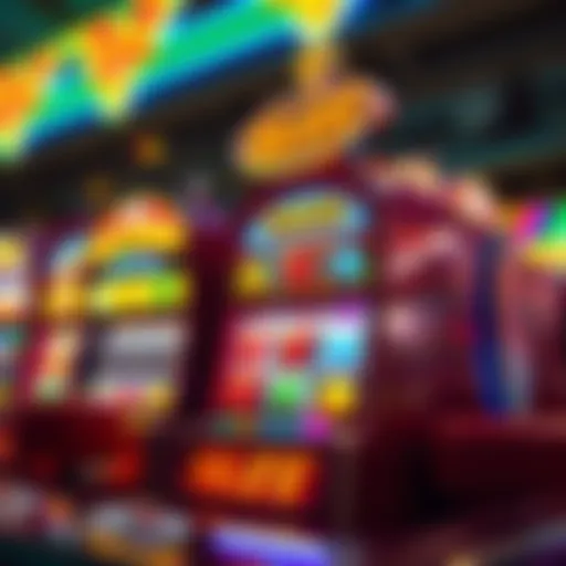 Vibrant slot machine display showcasing various symbols