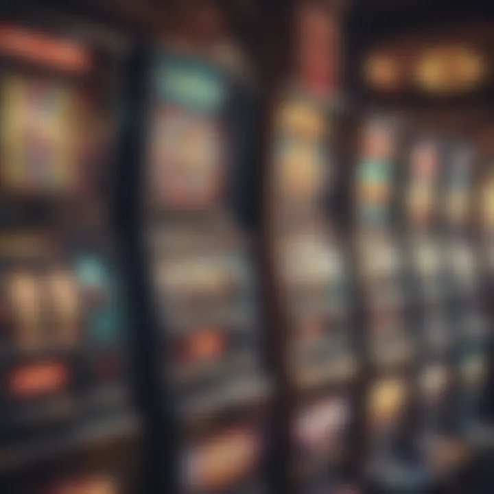 A colorful display of various slot machine games