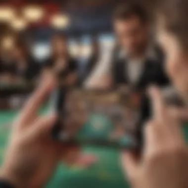 A player enjoying an immersive blackjack experience on their phone