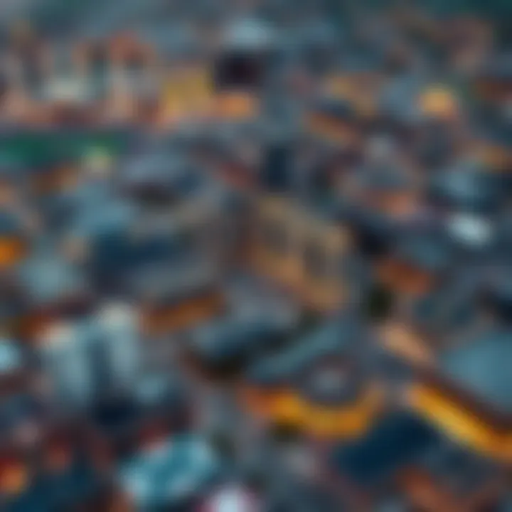 Aerial view of Elgin highlighting casino locations and surrounding areas