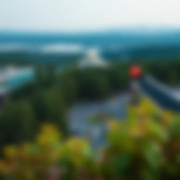 A picturesque view of the surrounding landscape near a popular casino.