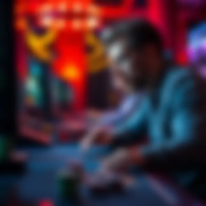 A player engaged in a training session using a poker simulator