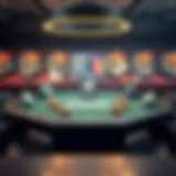 A virtual poker table displaying various training tools