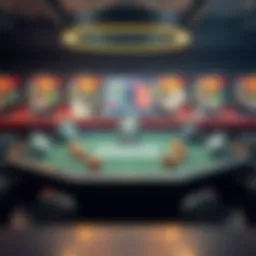 A virtual poker table displaying various training tools