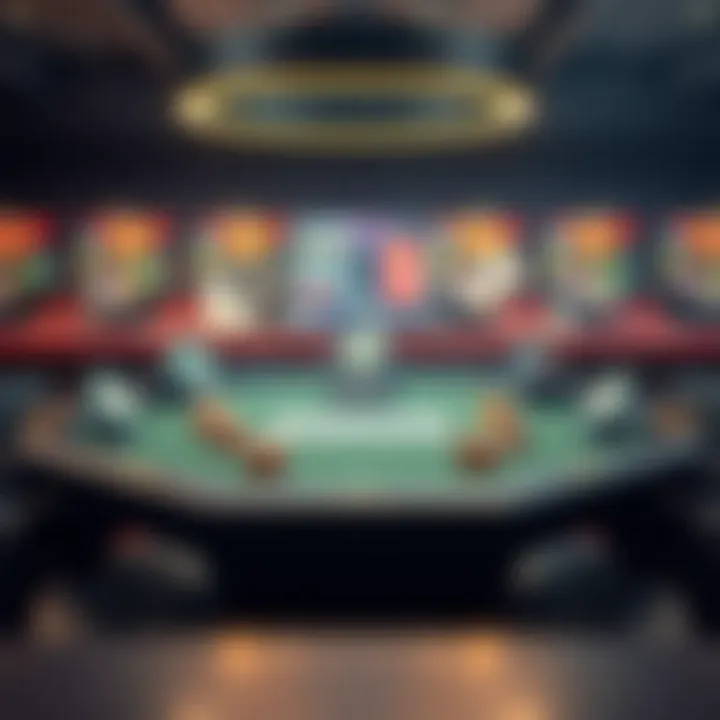 A virtual poker table displaying various training tools