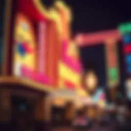 The stunning exterior of the Golden Nugget showcasing its iconic neon lights at night