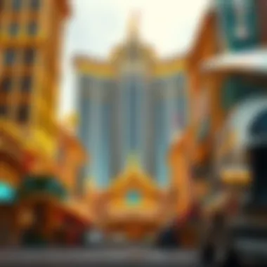 The impressive architecture of the Golden Nugget featuring a blend of modern and classic design