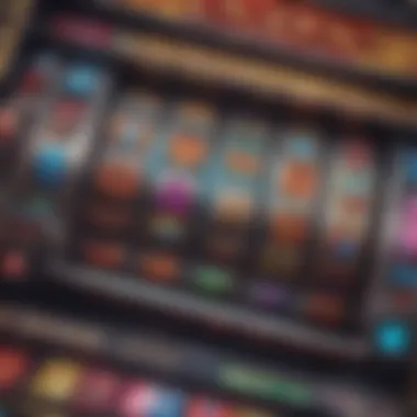 Close-up of a colorful slot machine interface