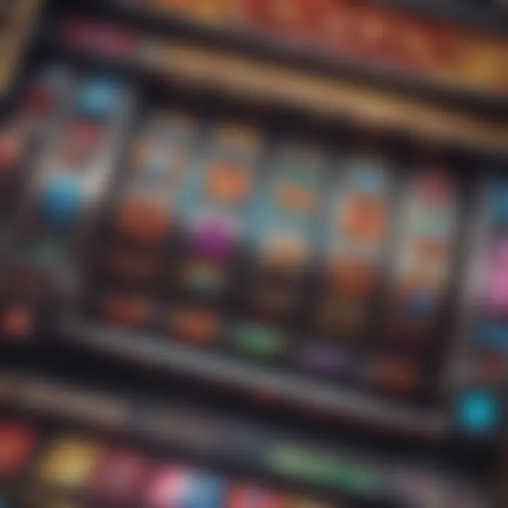 Close-up of a colorful slot machine interface