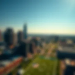 Aerial view of Indianapolis skyline