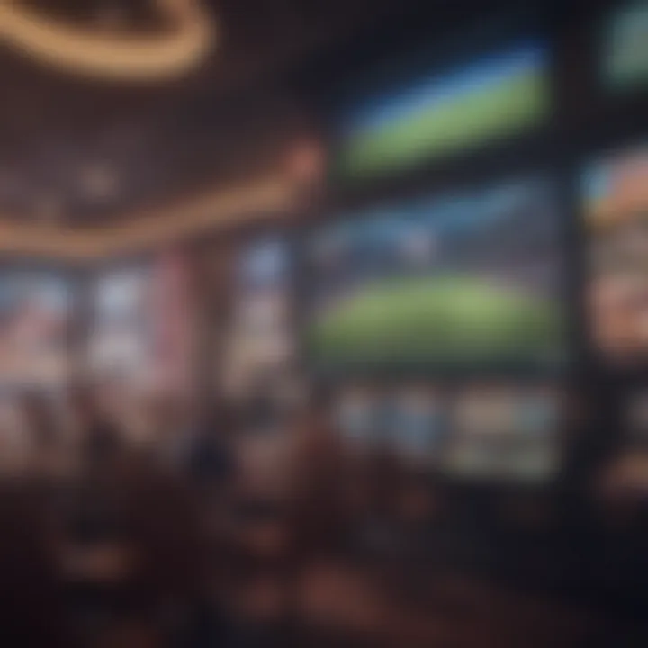 A modern sportsbook featuring advanced technology and vibrant screens