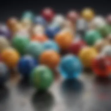 Close-up of marbles in various colors