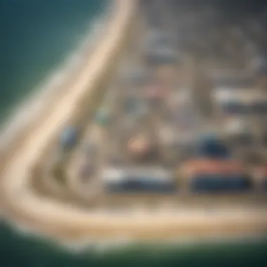 Aerial view of the Myrtle Beach coastline highlighting its vibrant entertainment scene