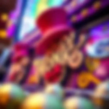 Close-up view of the unique symbols and features featured in the Willy Wonka game.