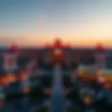 A panoramic view of Winstar World Casino Resort showcasing its grandeur and architectural design