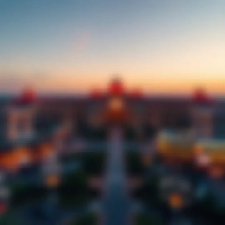 A panoramic view of Winstar World Casino Resort showcasing its grandeur and architectural design