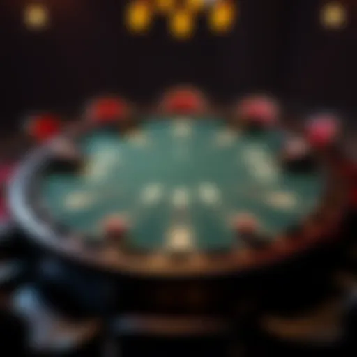Strategic layout of a Texas Hold'em poker table