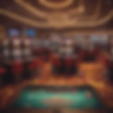 A vibrant gaming floor filled with slot machines and table games