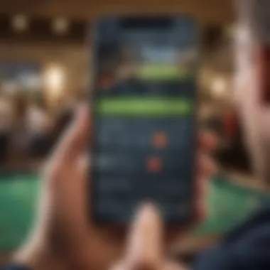 User engaging with a sports betting app interface