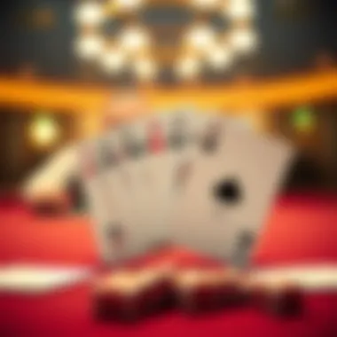 A winning hand in Three Card Poker displayed on the table