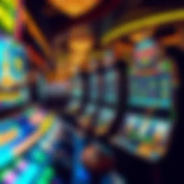 Modern pot of gold gaming machines in a bustling gaming establishment