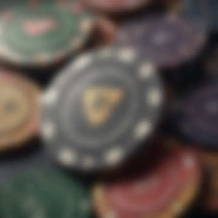 Close-up of Muckleshoot Poker chips and cards